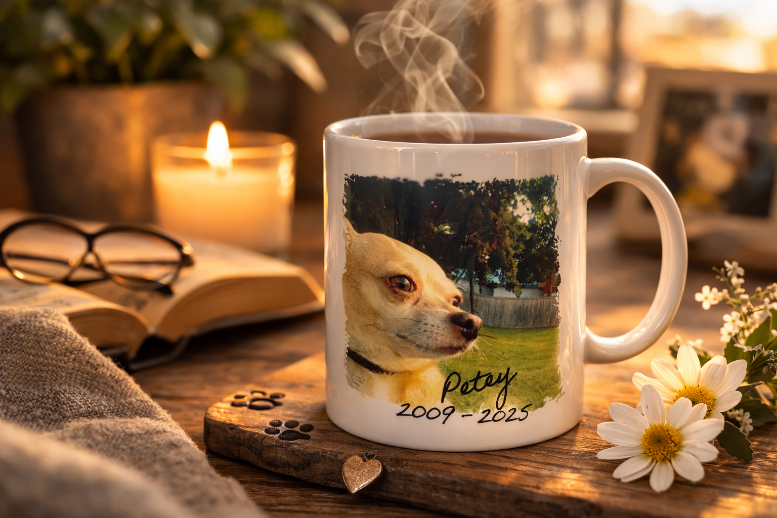 You Left Paw Prints on My Heart Personalized Pet Memorial Mug
