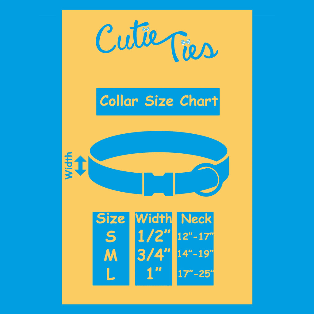 Colorful Cutie Ties Fun Design Dog Collar with playful patterns, adjustable strap, and durable material for small to medium-sized dogs.