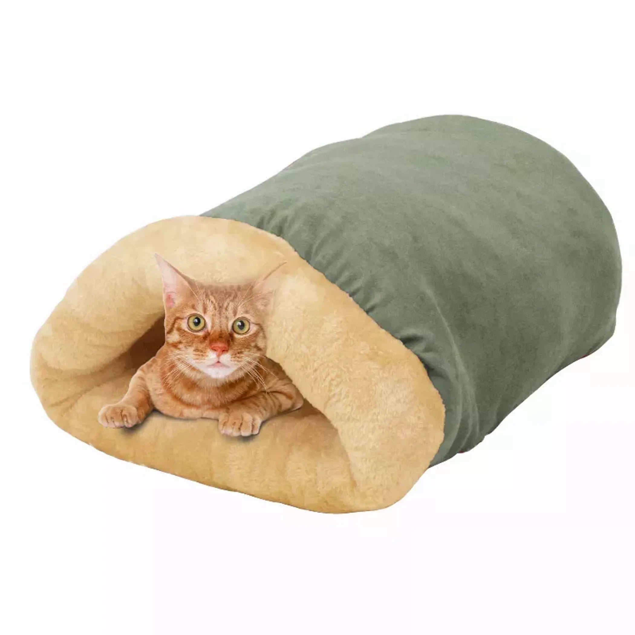 JESPET GOOPAWS 4-in-1 self-warming cat bed with cozy hideaway cave and soft sleeping area for comfort and warmth.