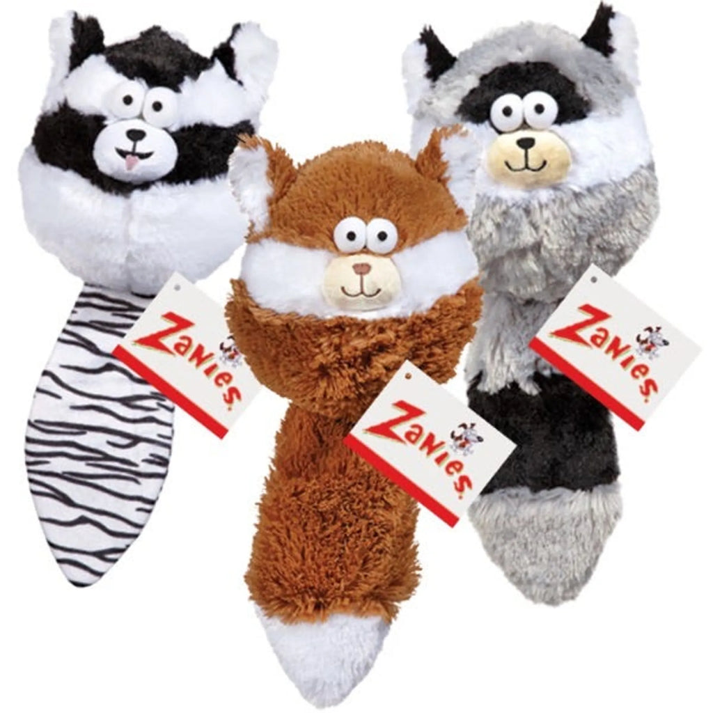 Zanies Funny Furry Fatty Skunk plush dog toy, soft interactive stuffed plush toy for pets, with colorful fur and playful design