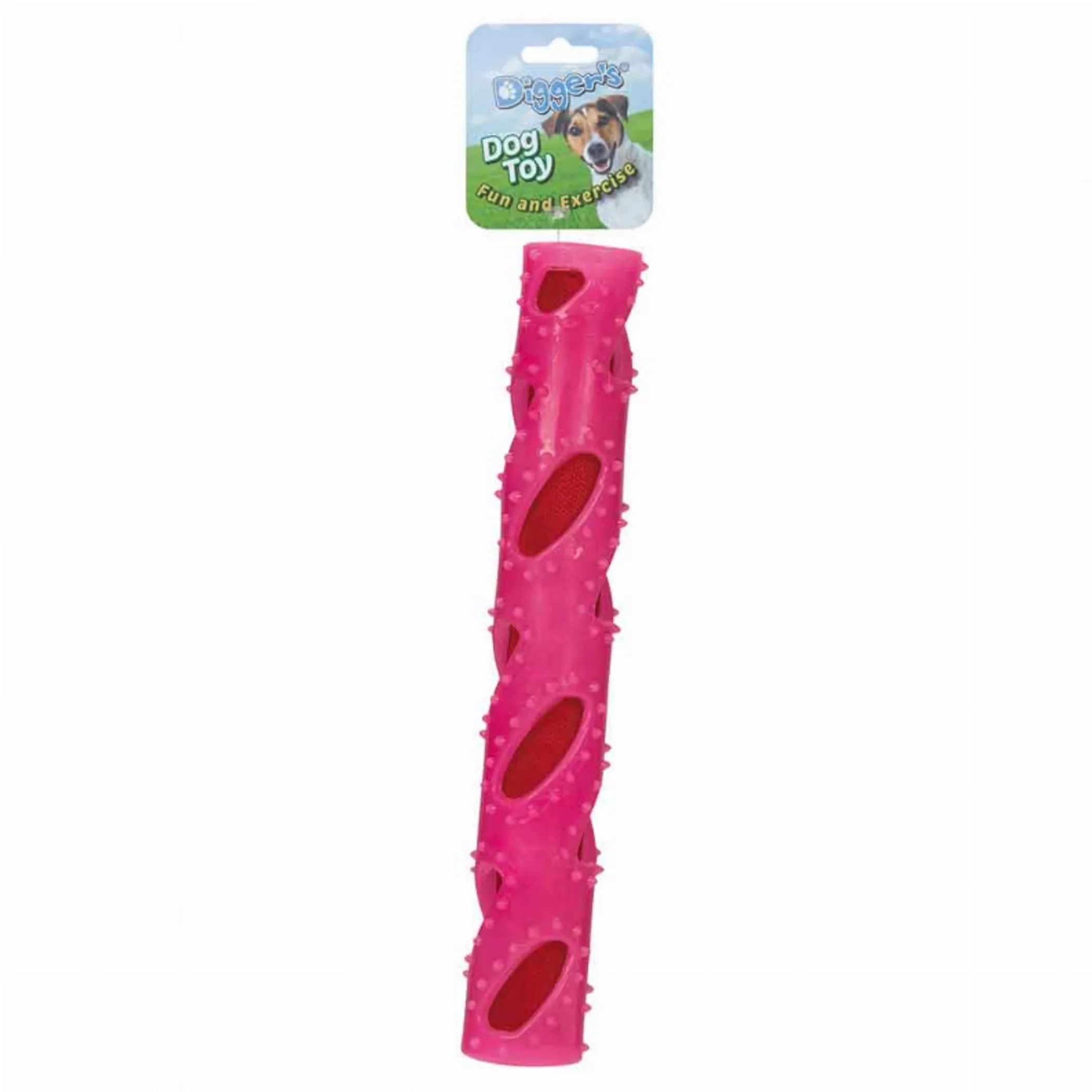 Digger's DGR Crinkle Stuff Stick in blue made of TPR material, with textured crinkle surface for interactive dog play.