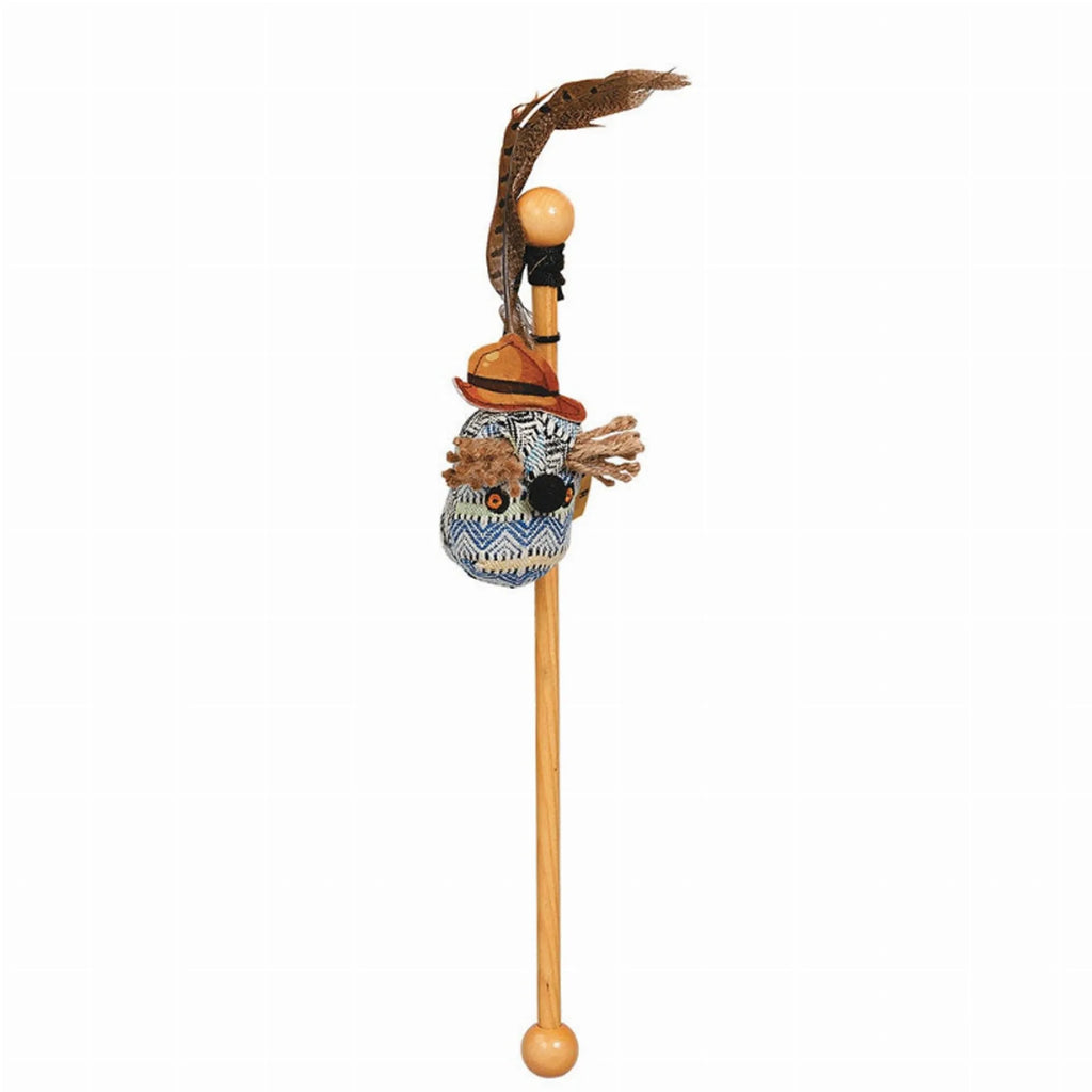 Meow Town MT Cat Teaser Magnet Owl plush stuffed toy with soft fabric and detailed owl design for feline play and enrichment.