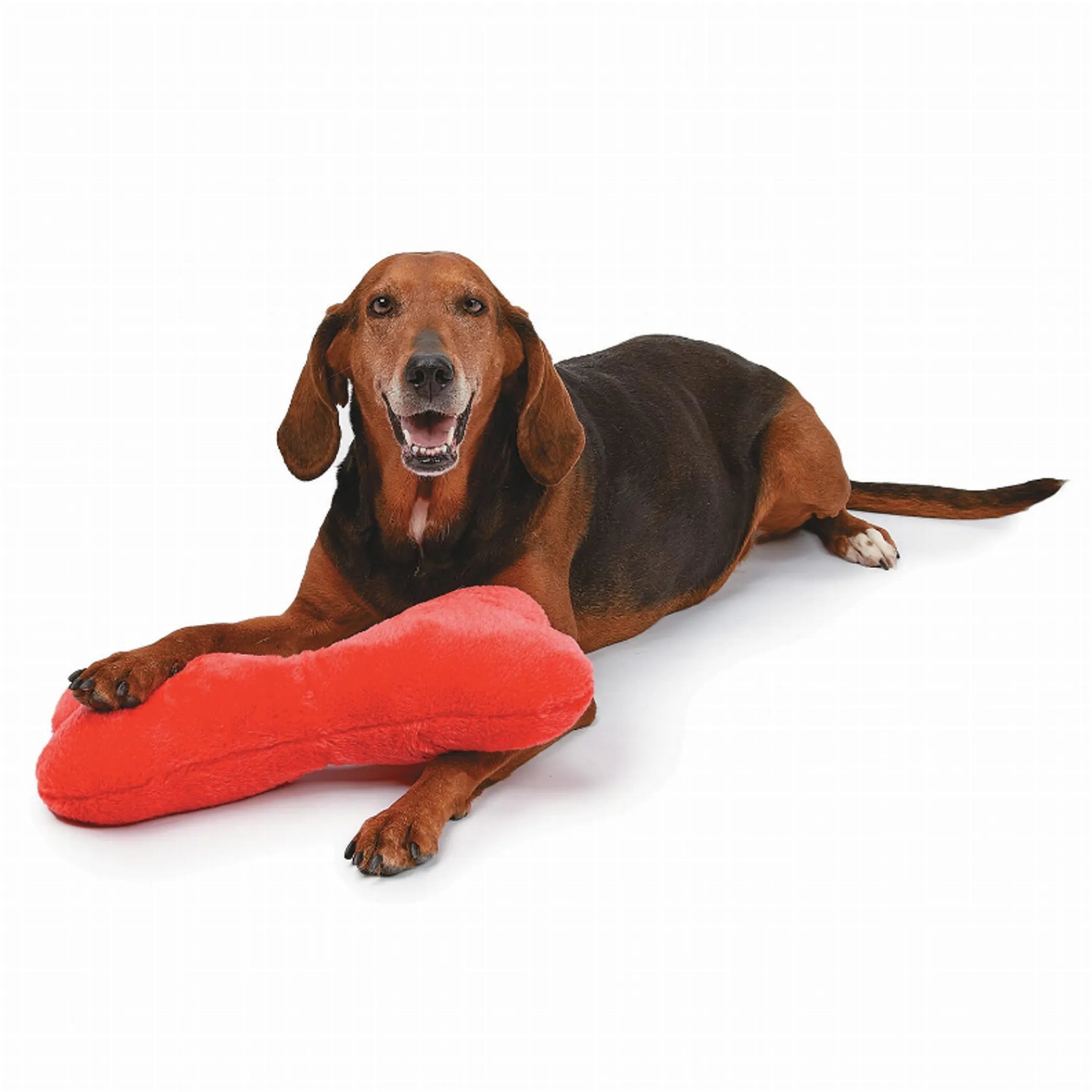 Zanies Mega Color Plush Bone Dog Toy, 16.5 inches, soft stuffed plush with colorful design for dogs to chew and play.