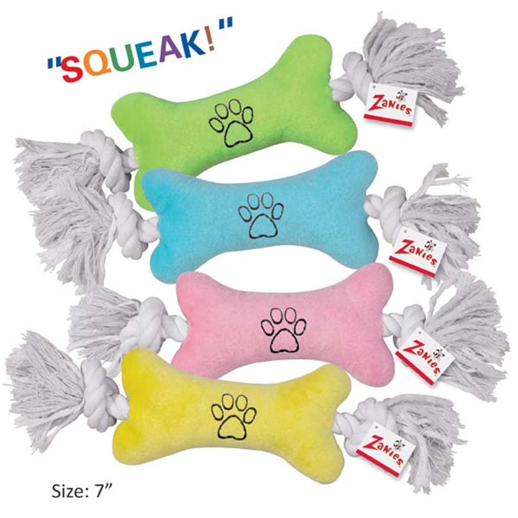 Zanies ZA Tiny Tugger 7-inch blue plush stuffed toy with soft fabric and a small tugger design, ideal for pets or cuddling.