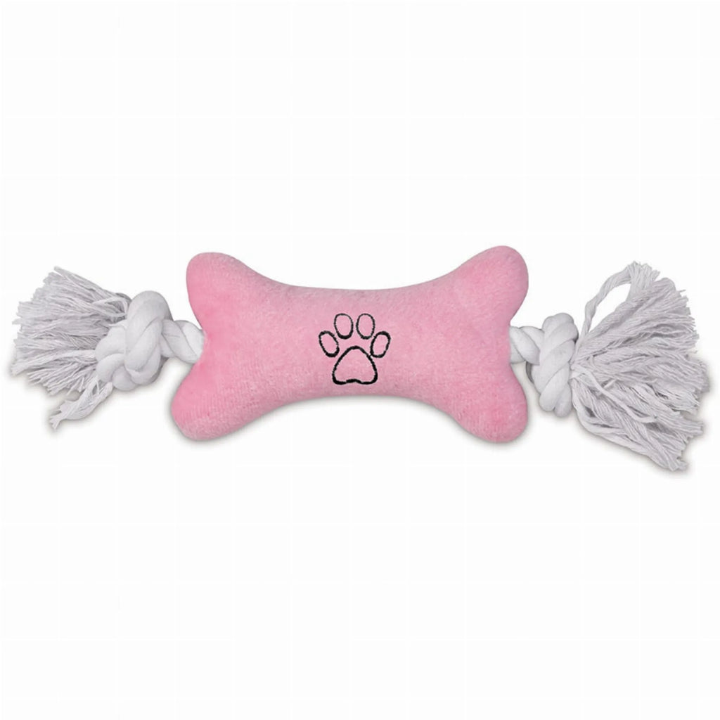 Zanies ZA Tiny Tugger 7-inch plush stuffed toy in blue, soft fabric with a playful tugging design for pets or kids.