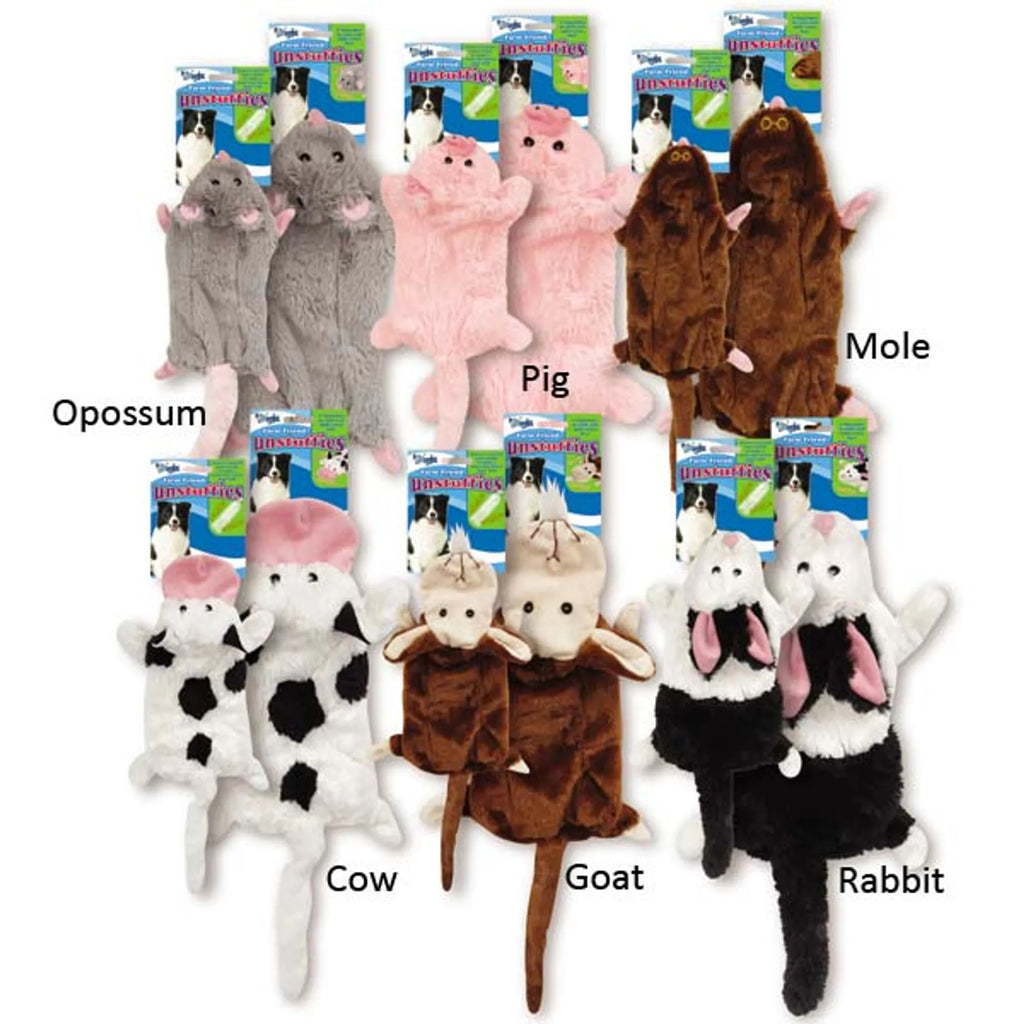 Large Farm Friend Unstuffies Pig dog toy by Griggles, plush plush toy perfect for dogs, no stuffing, soft and durable.