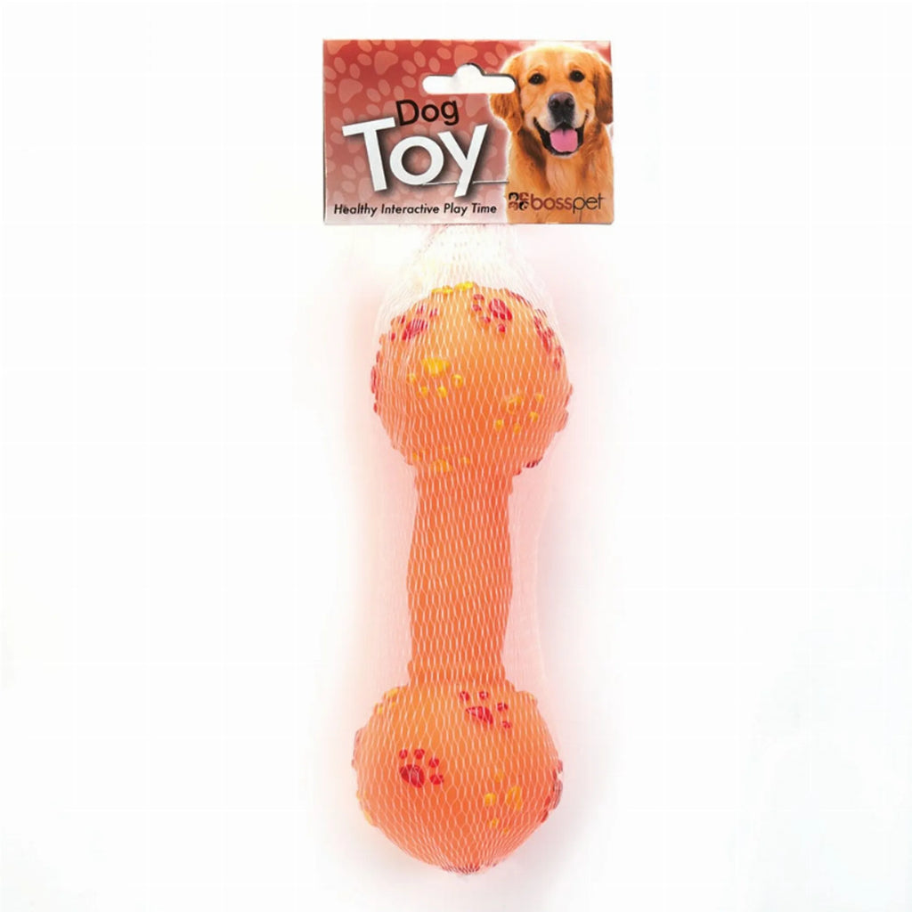 Large vinyl dumbbell clip strip from Boss Pet Products, featuring durable, colorful pet training accessories.