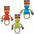Chomper large monkey dog toy with plush body and rope for chewing, designed for dogs to play and chew comfortably.