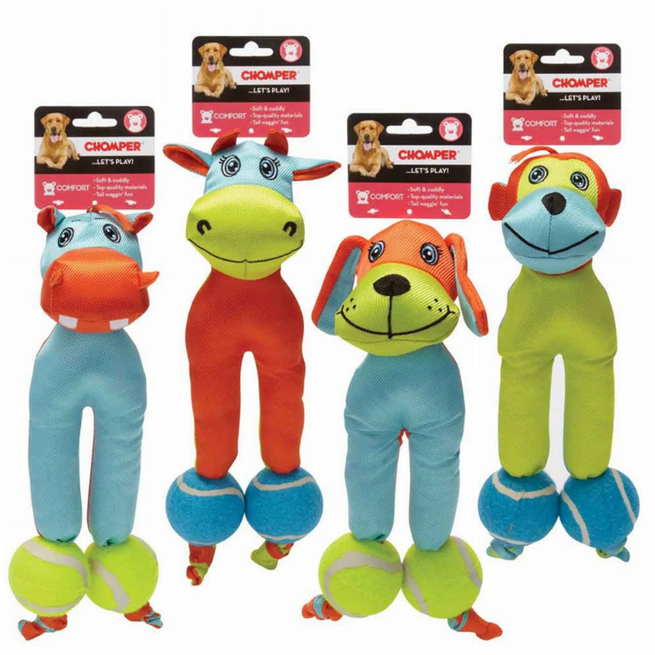 Chomper Tennis Tots Monkey Puppy Rope Toy for interactive play, featuring a colorful, durable rope with plush monkey design.