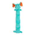 Chomper 4 Squeaker Mat Elephant plush dog toy with colorful fabric, designed for interactive play and chewing fun for dogs.