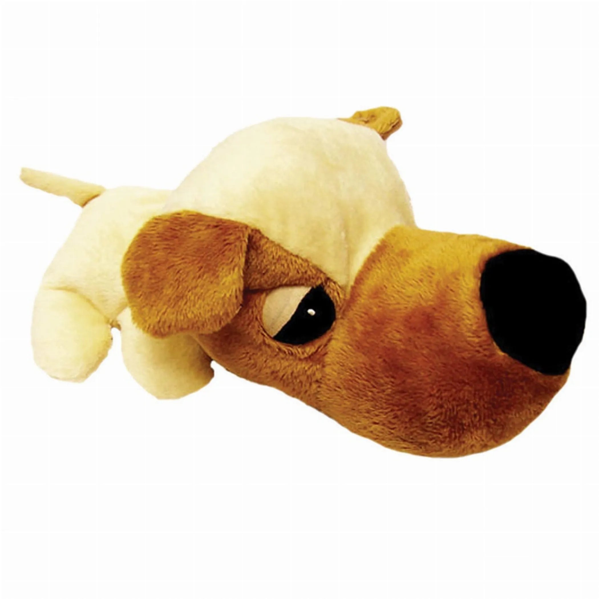 Digger's FatHedz Beagle plush squeaky dog toy, unstuffed dog toy with a realistic beagle design and soft fabric for pets.
