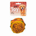 Vinyl Hamburger clip strip toy for pets by Boss Pet Products, colorful and durable dog toy for playful chewing.