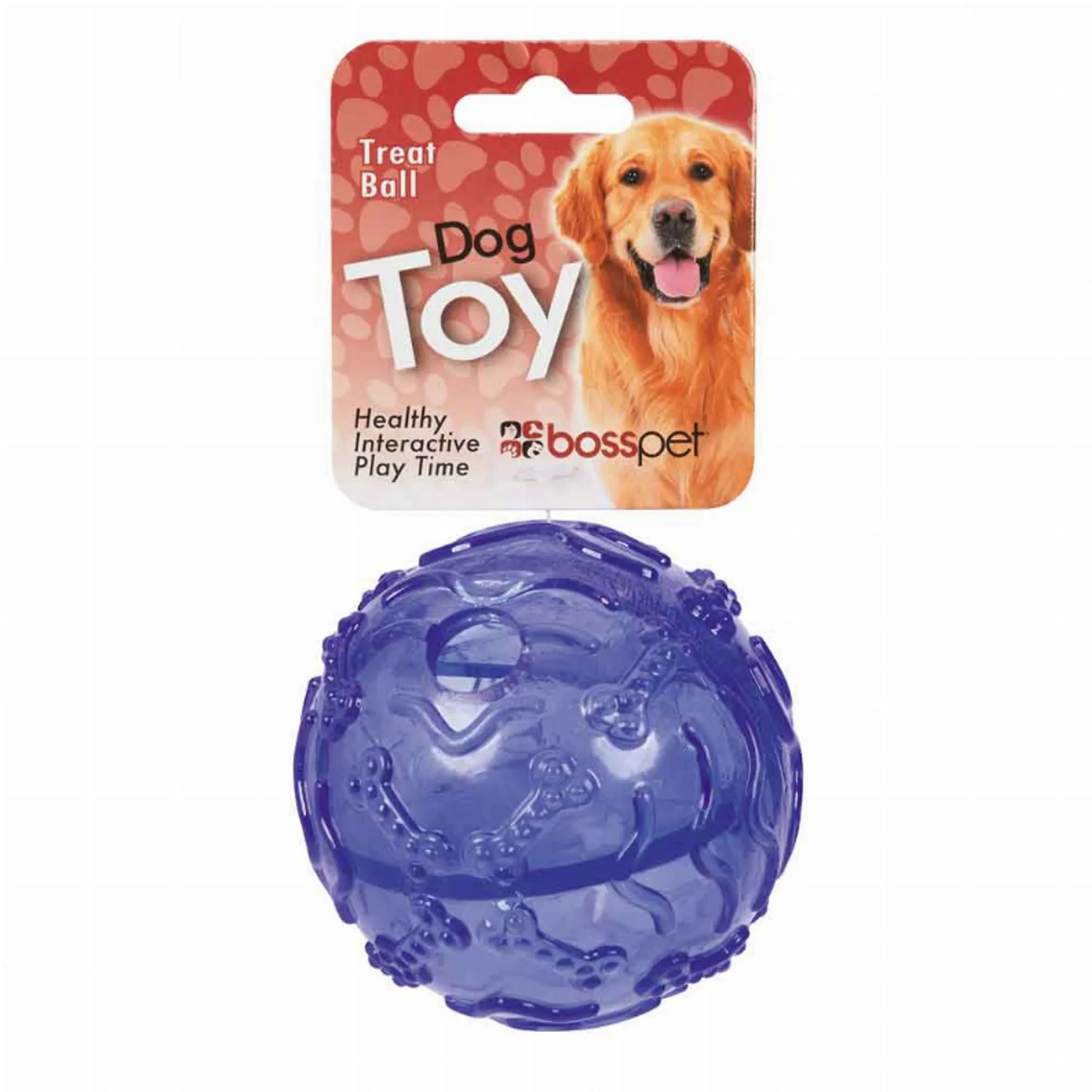 Rope treat ball dog toy for interactive play by Boss Pet Products, featuring a durable rope design and space for treats.