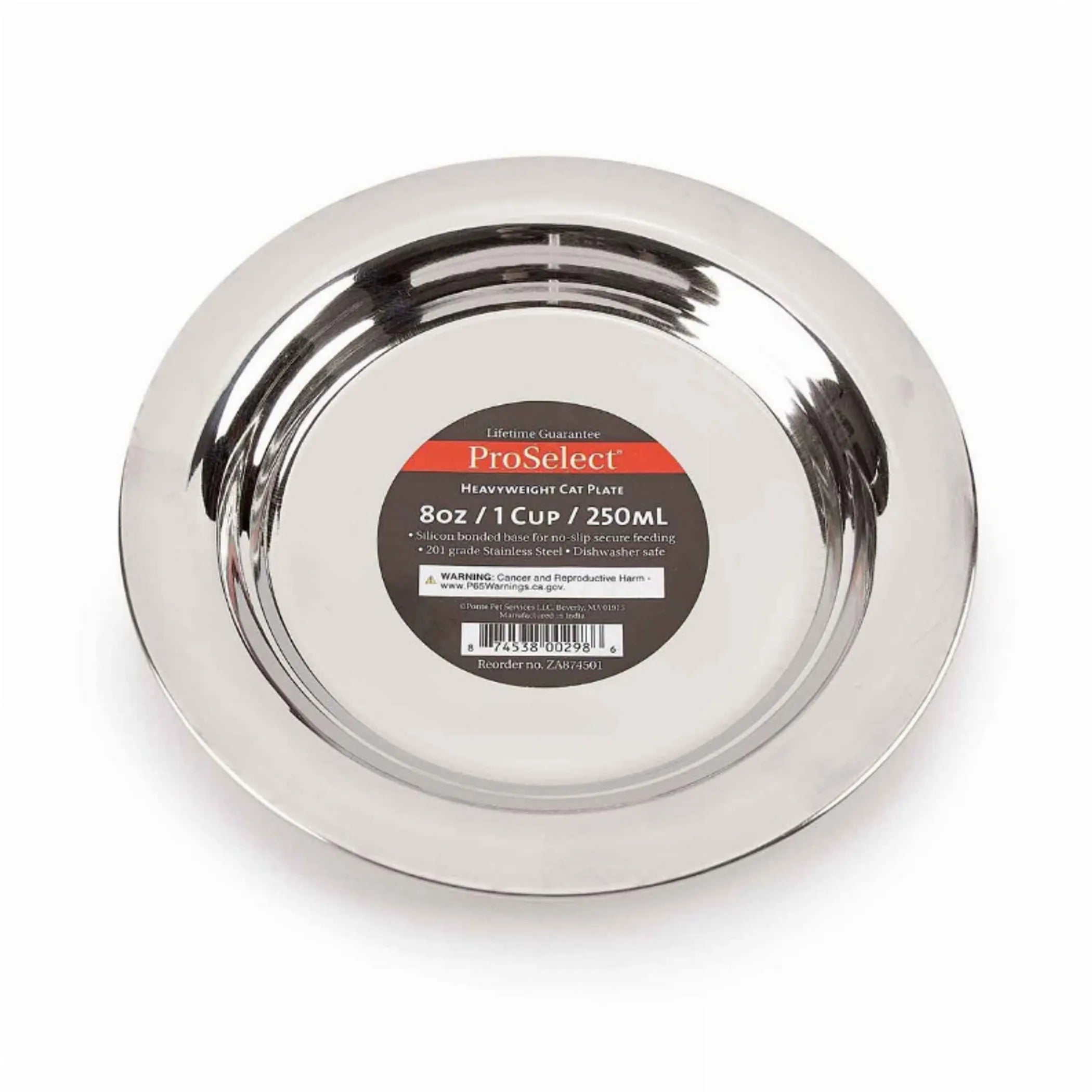 ProSelect heavy-duty cat feeding dish in durable material, featuring a wide, stable design for cats' food and water.