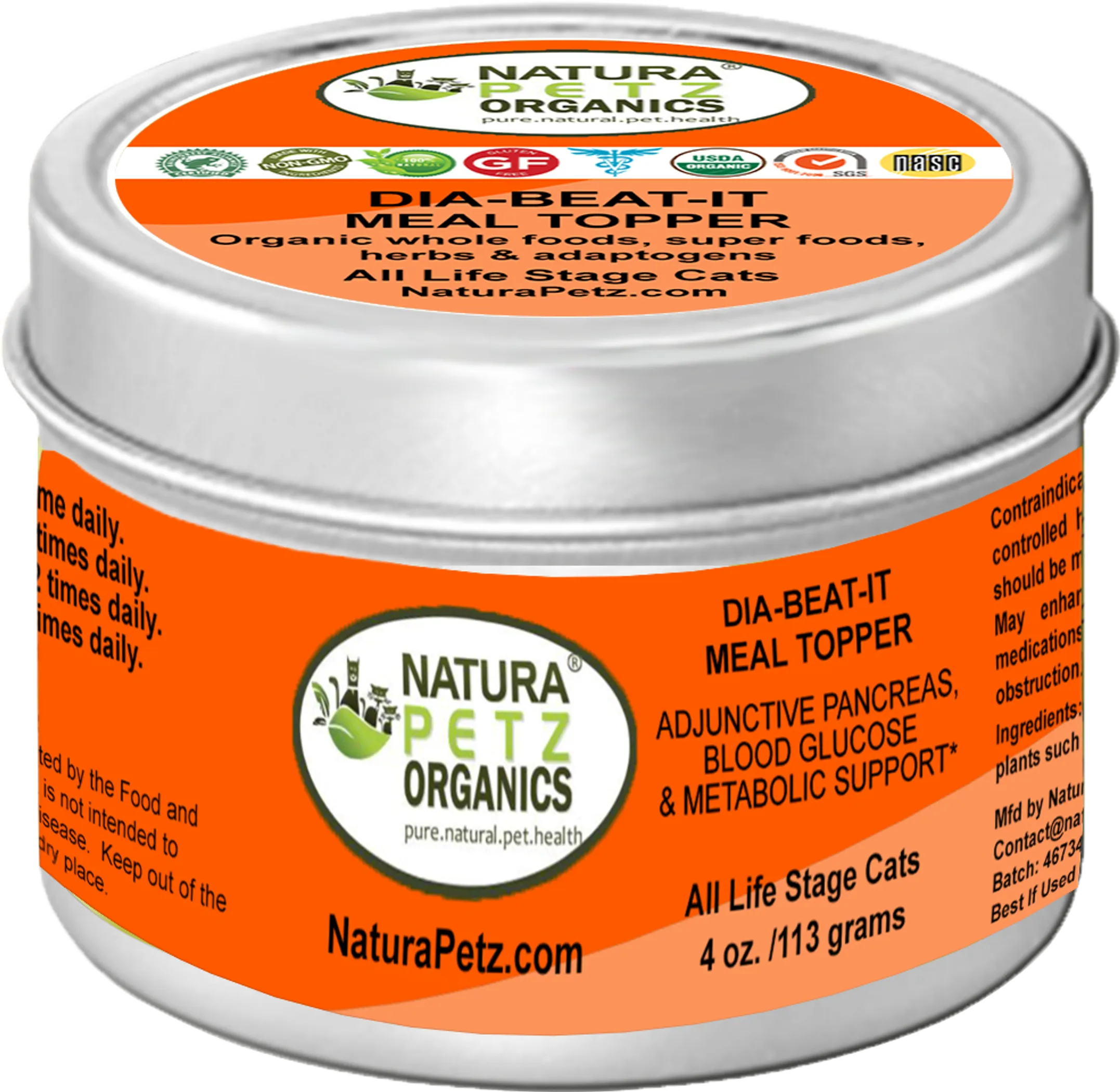Organic Pet Systems Max Meal Topper for dogs and cats, pain and nerve support dog food topper in a resealable bag