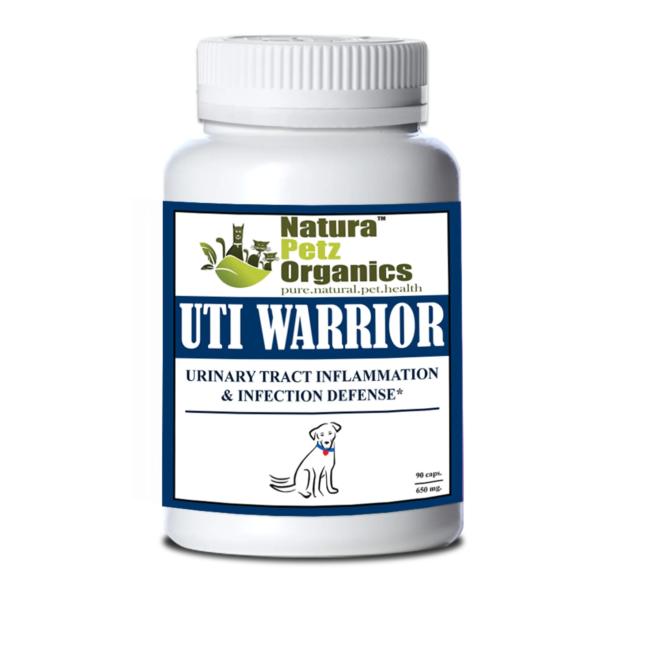 Organic Pet Systems Uti Warrior Max supplement for dogs and cats supporting urinary tract health and infection relief.