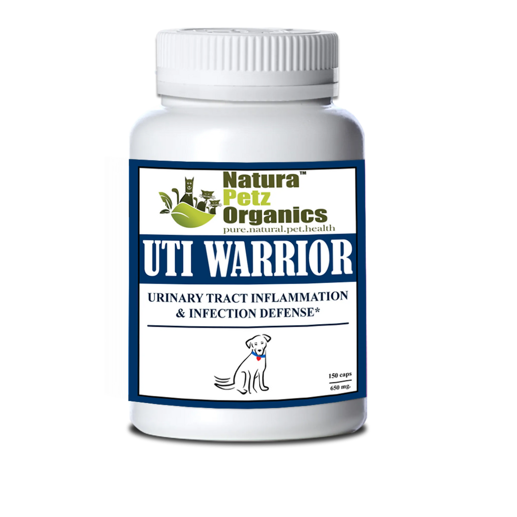 Organic Pet Systems Uti Warrior Max supplement for dogs and cats supporting urinary tract health and infection relief.
