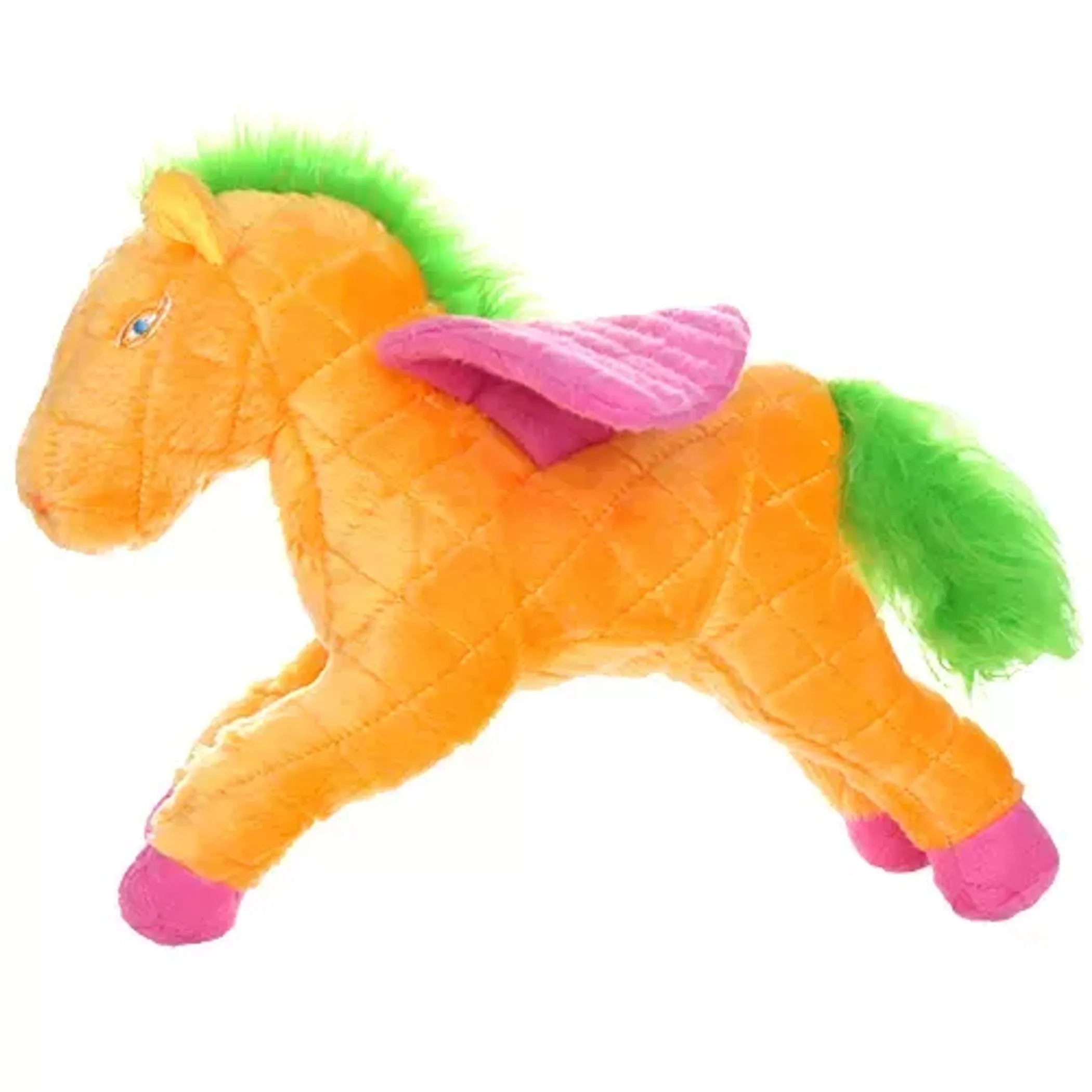 VIP Products Mighty Jr Liar Pegasus dog toy, durable plush squeaky toy for dogs, featuring a colorful Pegasus design.