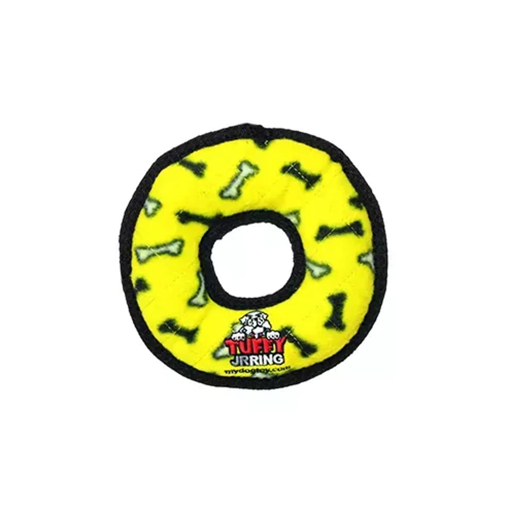 VIP Products Tuffy Jr Ring Paw Dog Toy, durable interactive ring toy for dogs, featuring a colorful paw design.