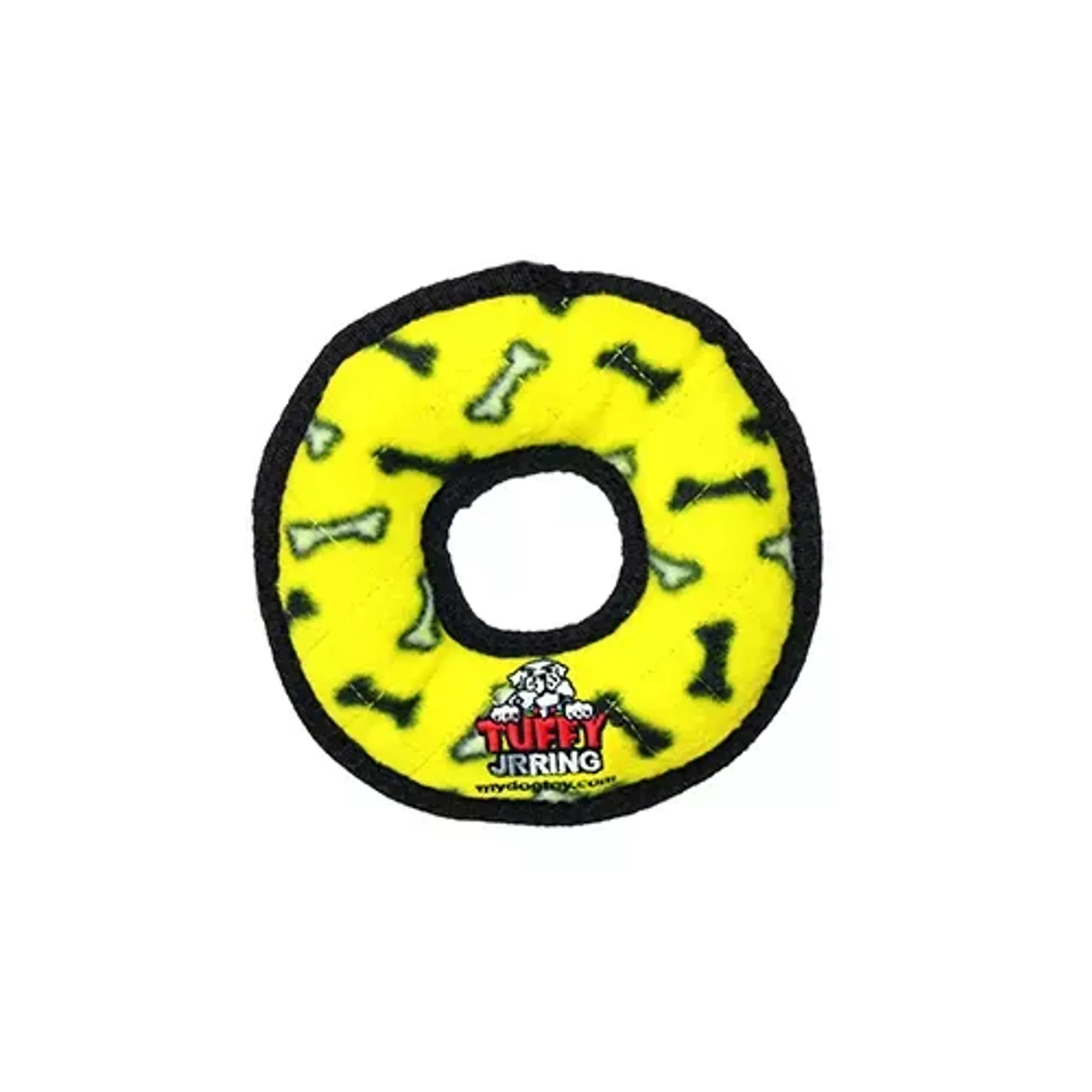 VIP Products Tuffy Jr Ring Paw Dog Toy, durable interactive ring toy for dogs, featuring a colorful paw design.