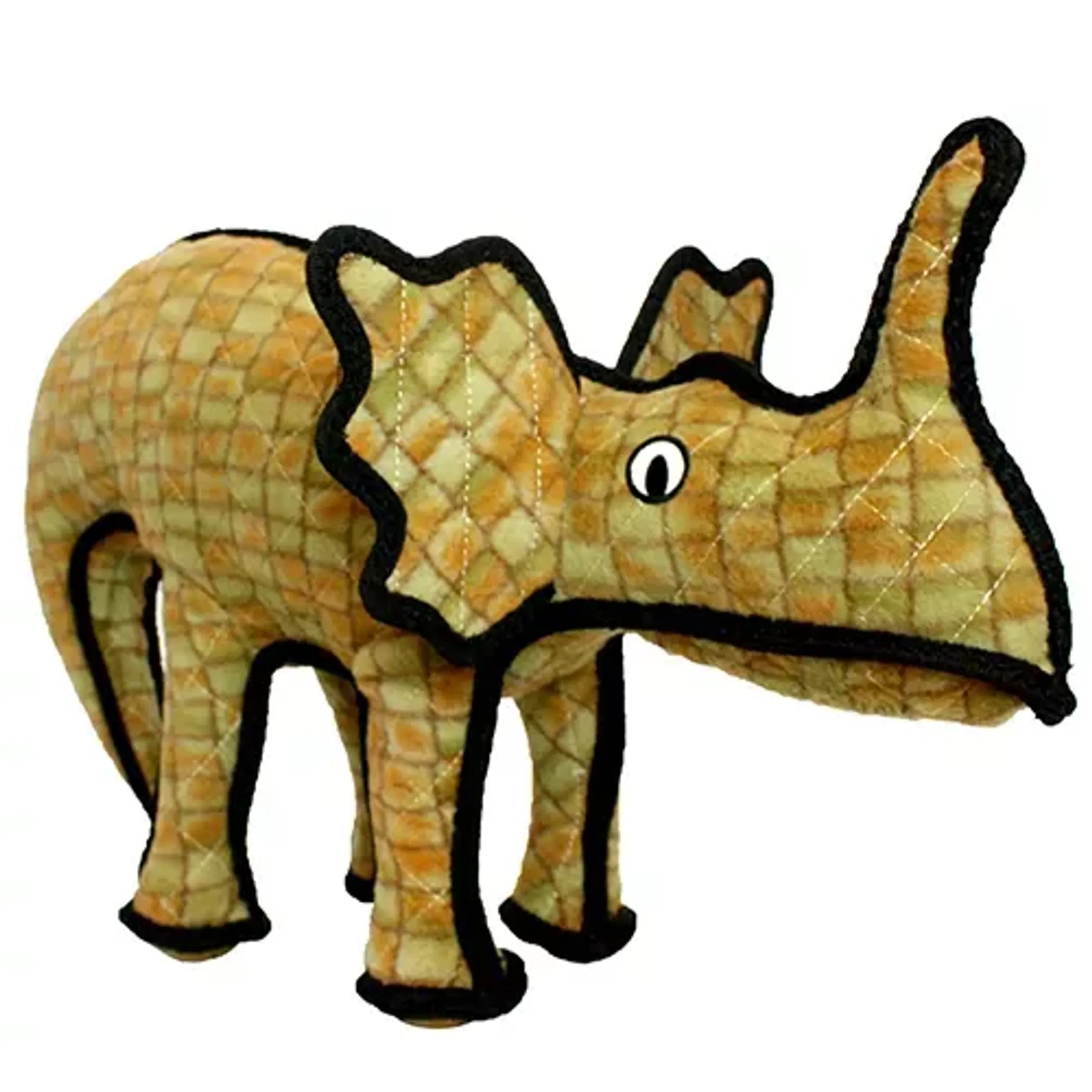 VIP Products Tuffy Dinosaur T-Rex dog toy made of durable materials, featuring a colorful T-Rex design for dogs to chew and play with.