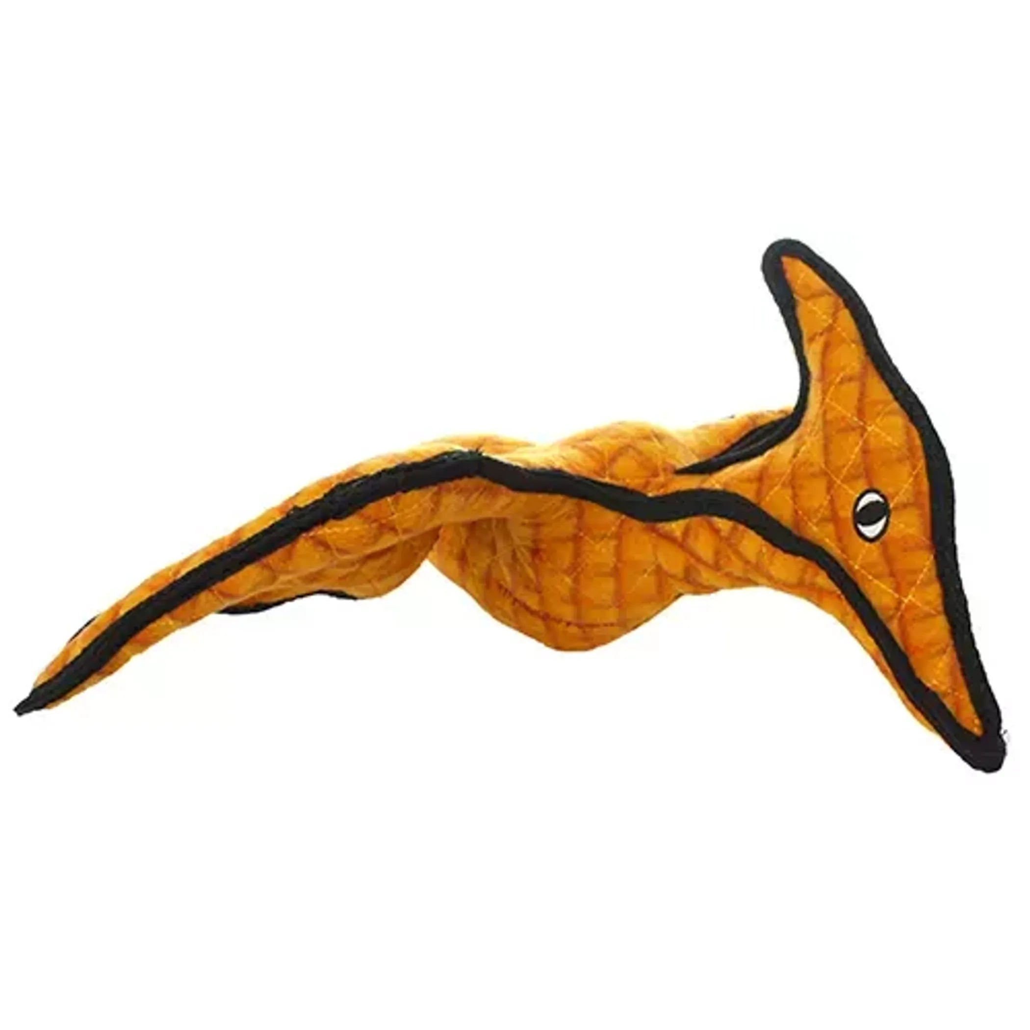 Tuffy Dinosaur T-Rex dog toy by VIP Products, soft and durable plush T-Rex shape for dogs to chew and play with.