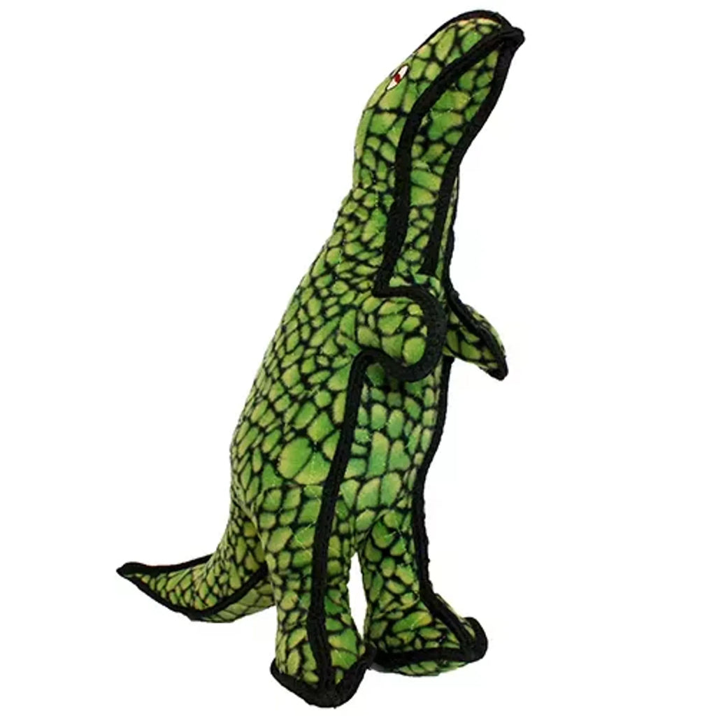 VIP Products Tuffy Dinosaur T-Rex dog toy made of durable fabric, featuring a T-Rex design for playful canine fun.