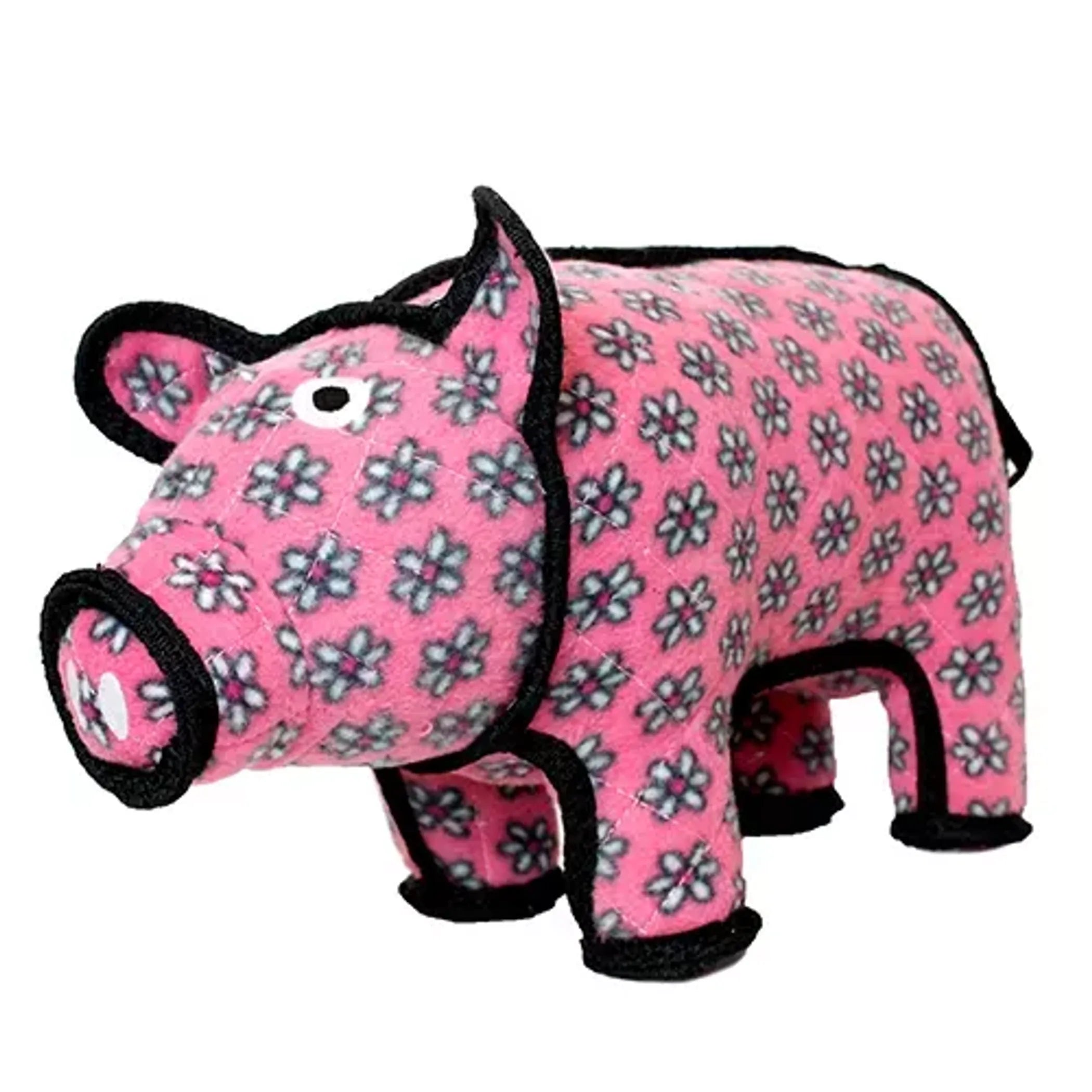 Soft Tuffy Barnyard Pig dog toy by VIP Products with durable fabric and playful pig design for dogs to chew and play.