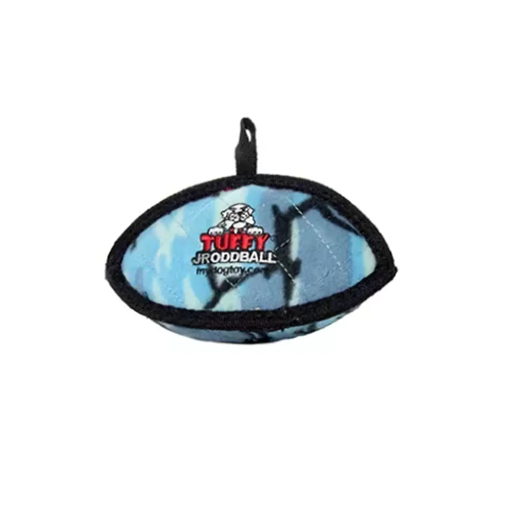Durable Tuffy Jr. Odd Ball dog toy by VIP Products, interactive fetch toy designed for playful dogs.