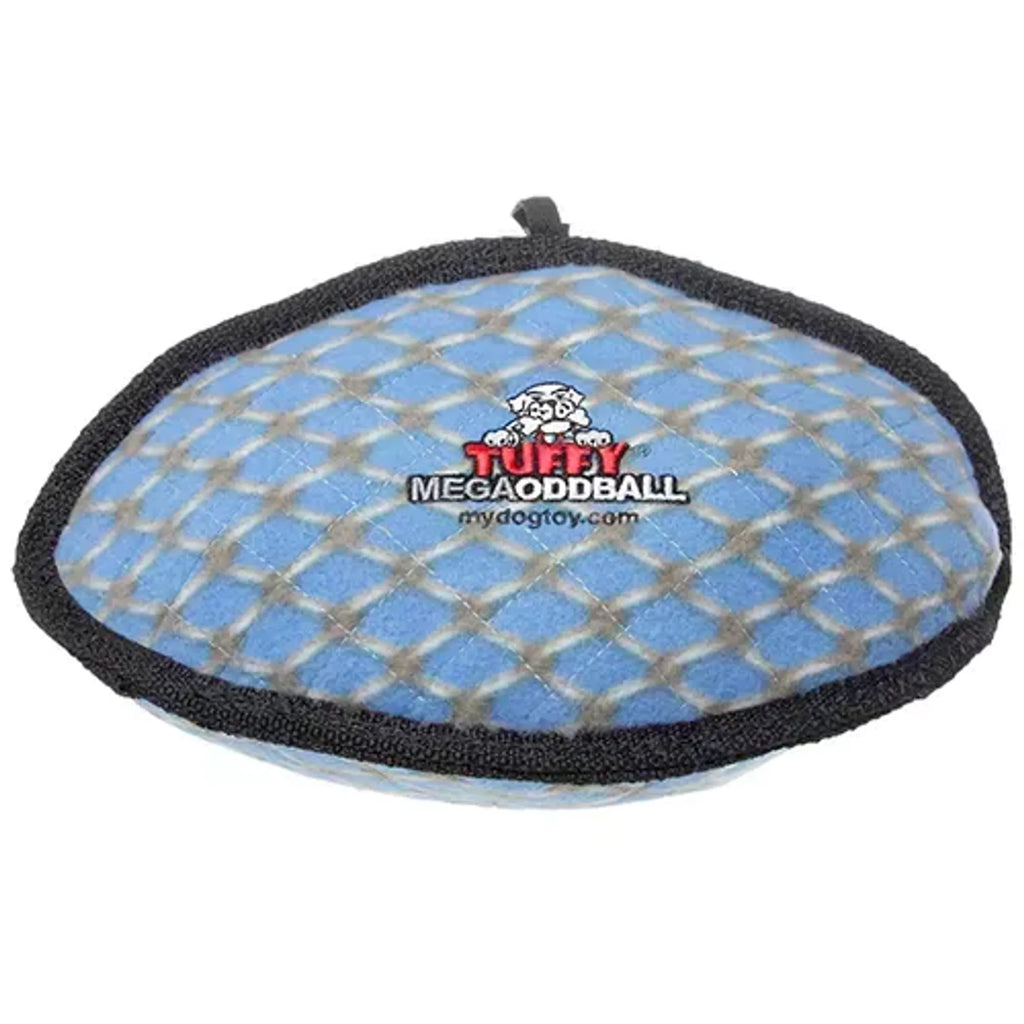 Colorful Tuffy Mega Odd Ball dog toy by VIP Products, made of durable materials, designed for fetch and chewing fun.