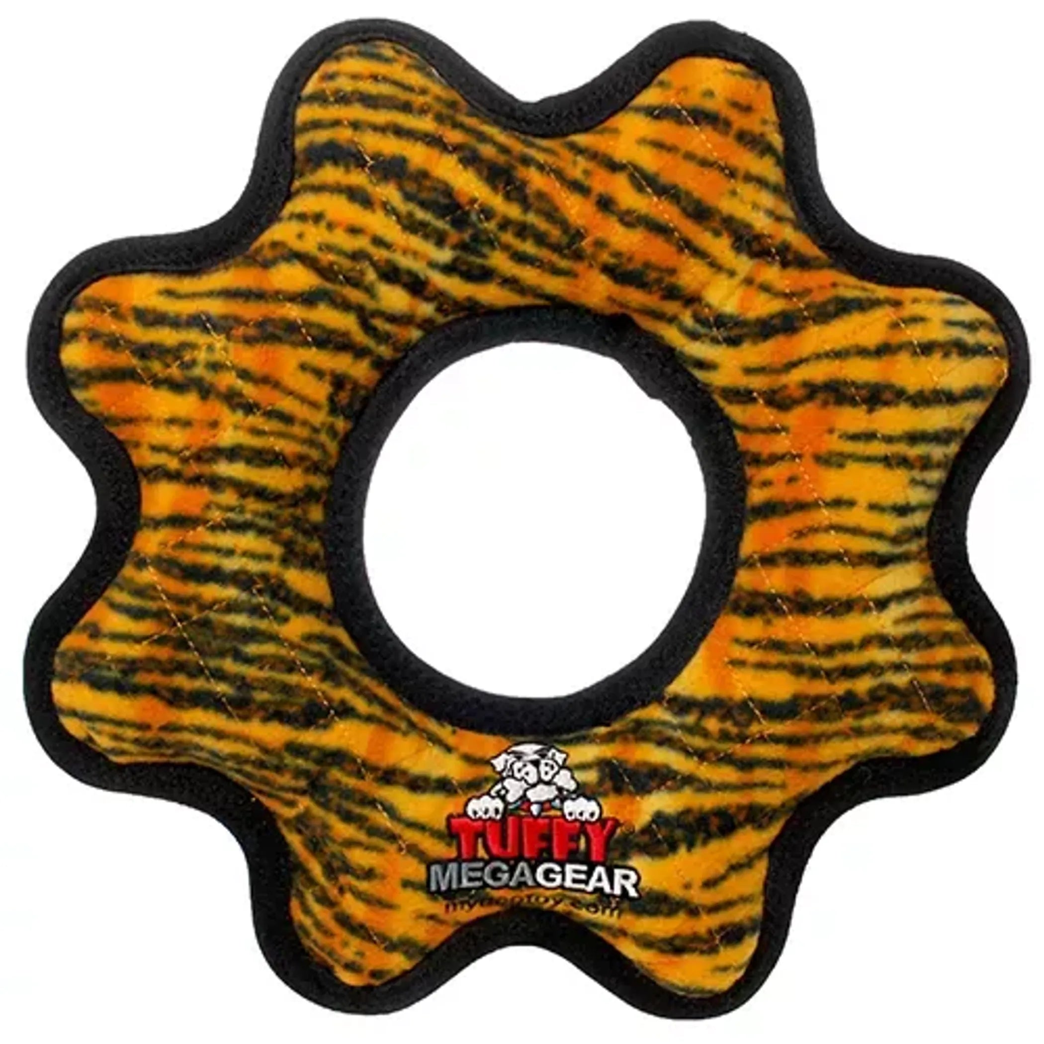 VIP Products Tuffy Mega Gear Ring dog toy, durable rubber ring with textured surface for chewing and play.