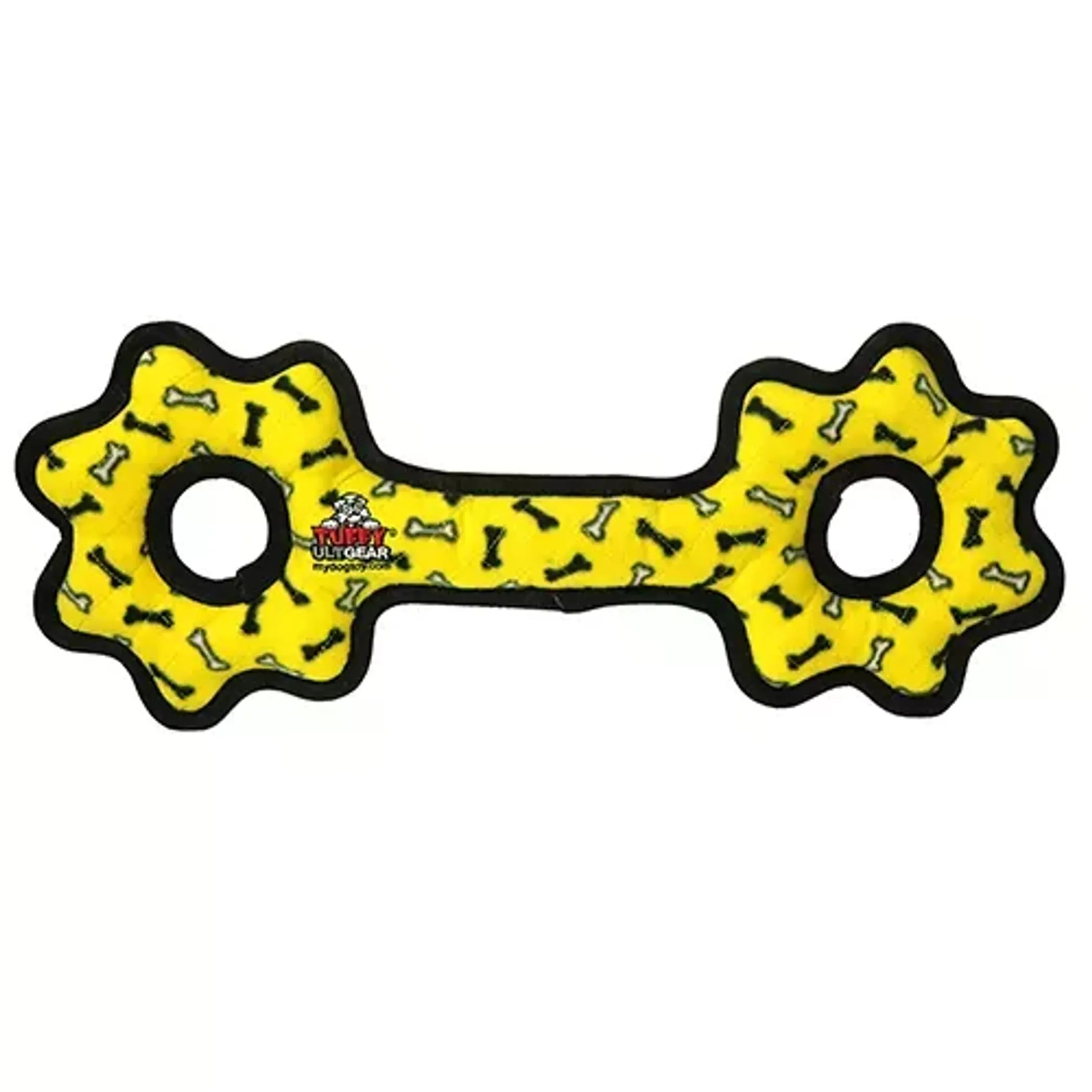 Durable Tuffy Ultimate Tug-O-Gear dog toy by VIP Products, featuring rugged fabric and reinforced handles for interactive play.