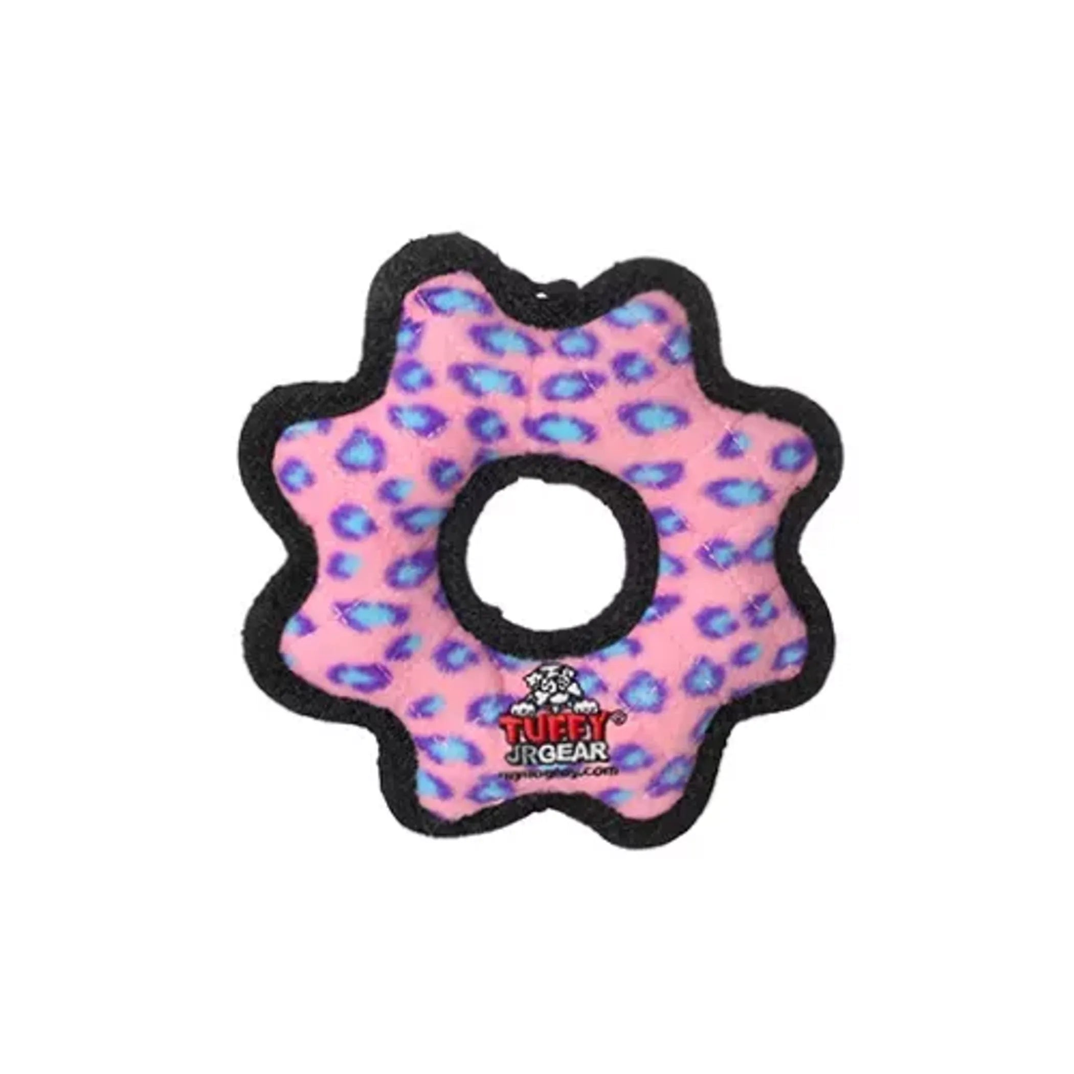 VIP Products Tuffy Jr Gear Ring dog toy, durable interactive chew toy made of tough materials for dogs to play and chew.
