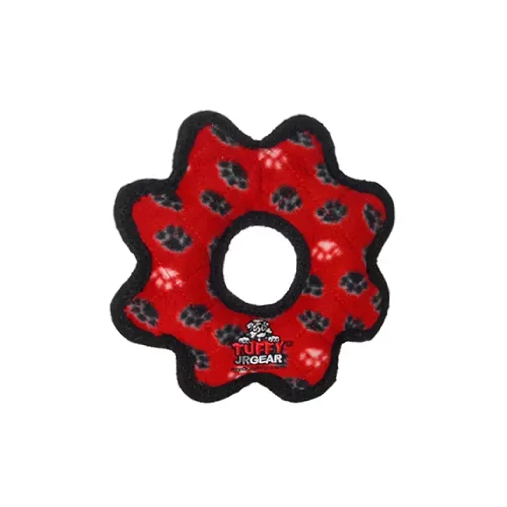 VIP Products Tuffy Jr Gear Ring dog toy, durable interactive chew toy designed for small dogs, made for fun and tough play.