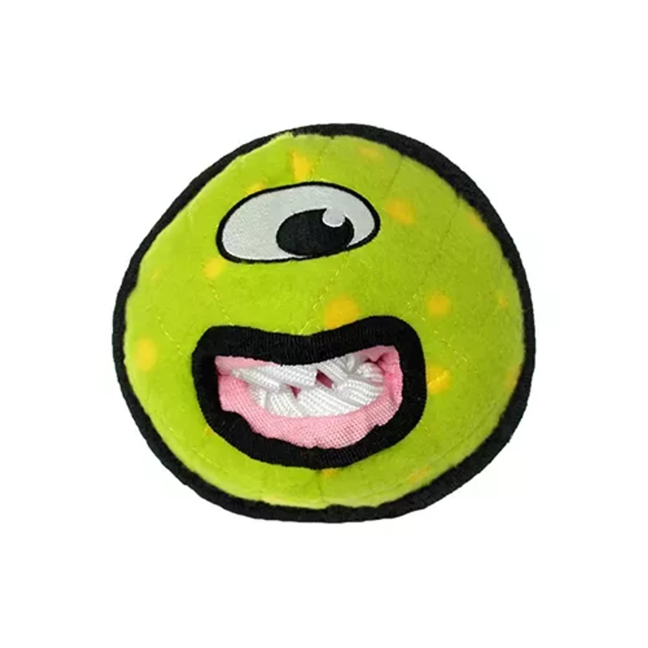 Durable Tuffy Alien Ball dog toy by VIP Products, interactive fetch toy with soft, textured surface for dogs to chew and carry.