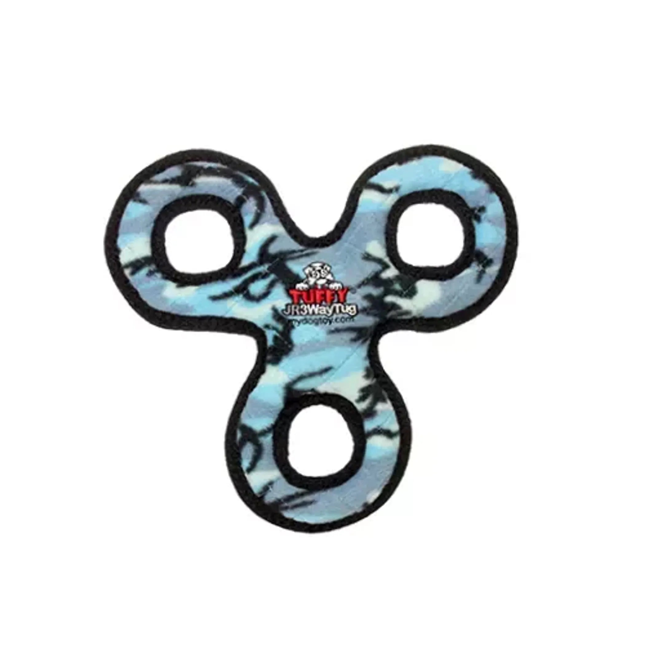 Red Tuffy Jr 3WayTug dog toy from VIP Products, durable tug toy with red paw design for dogs.