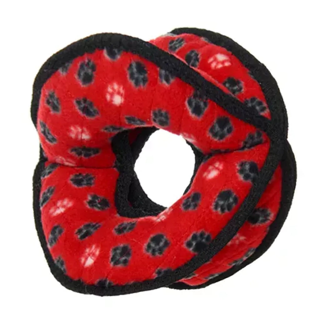 Durable VIP Products Tuffy Ultimate 4-Way Ring Dog Toy for interactive play and chewing, made of tough materials for dogs.