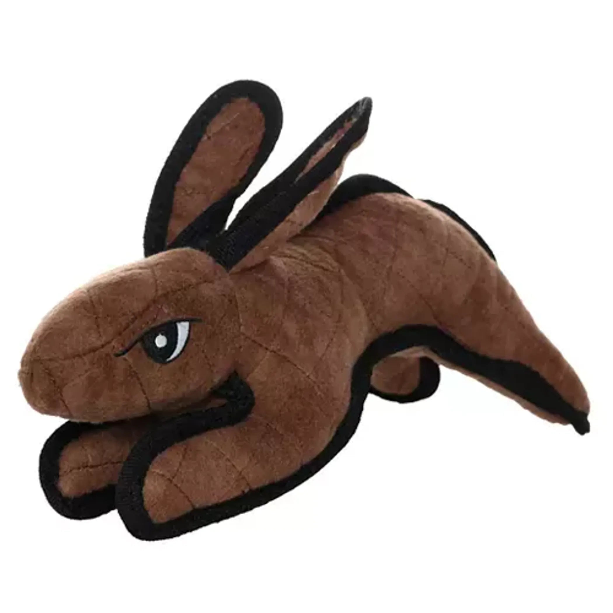 Brown Tuffy Barnyard Rabbit dog toy from VIP Products, soft plush material with detailed rabbit design for dogs.