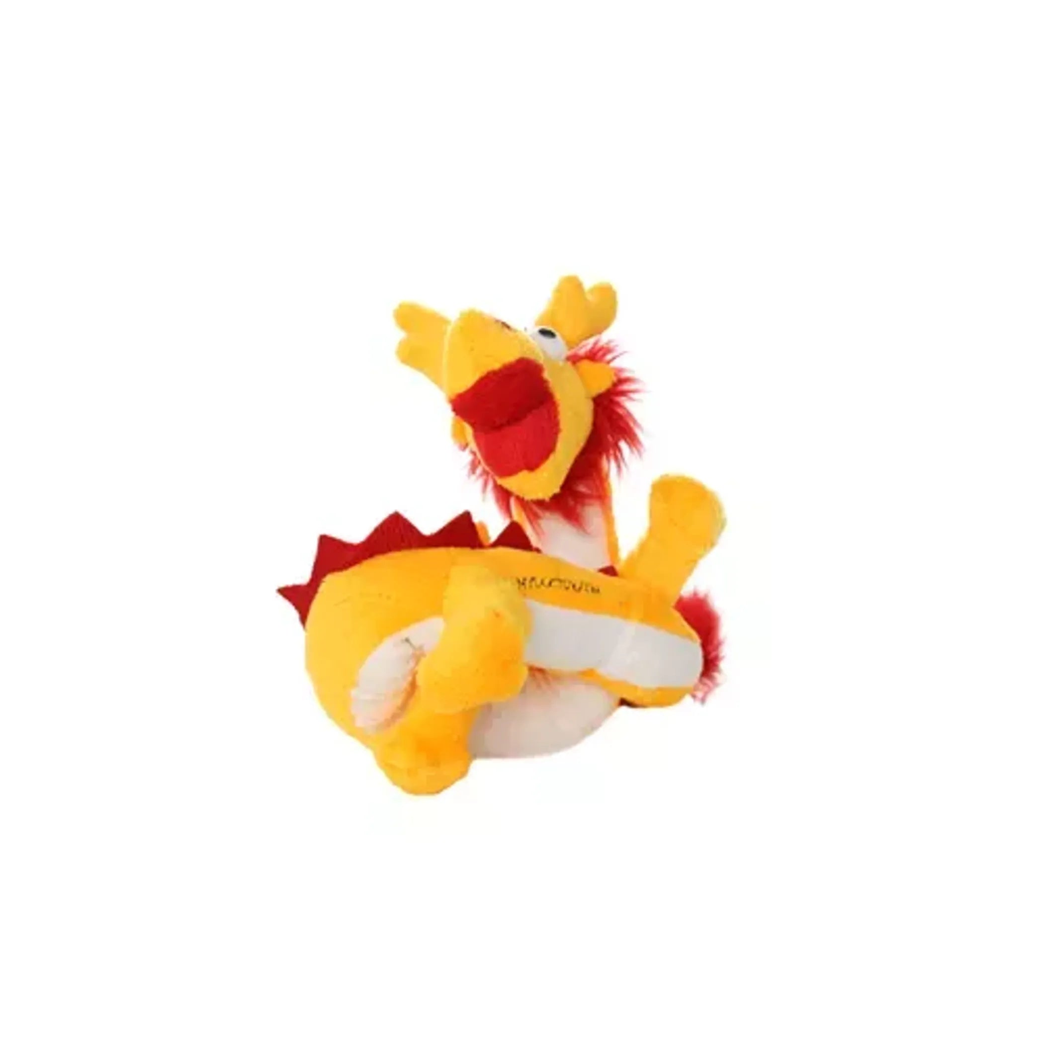 VIP Products Mighty Jr Dragon dog toy, durable plush interactive toy for dogs, featuring colorful dragon design and soft fabric.