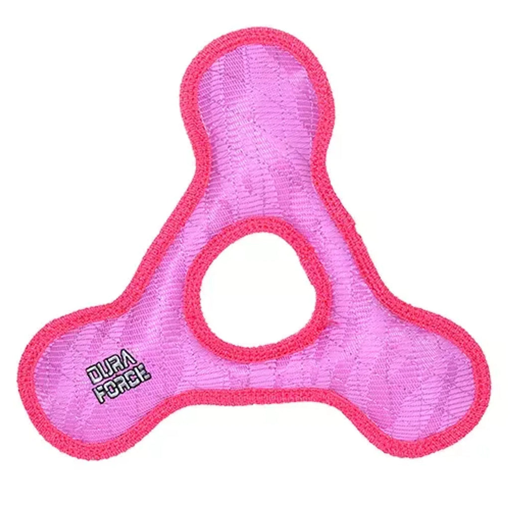 VIP Products DuraForce Triangle Ring Tiger Dog Toy, durable interactive toy for dogs, with a tiger design and sturdy construction.