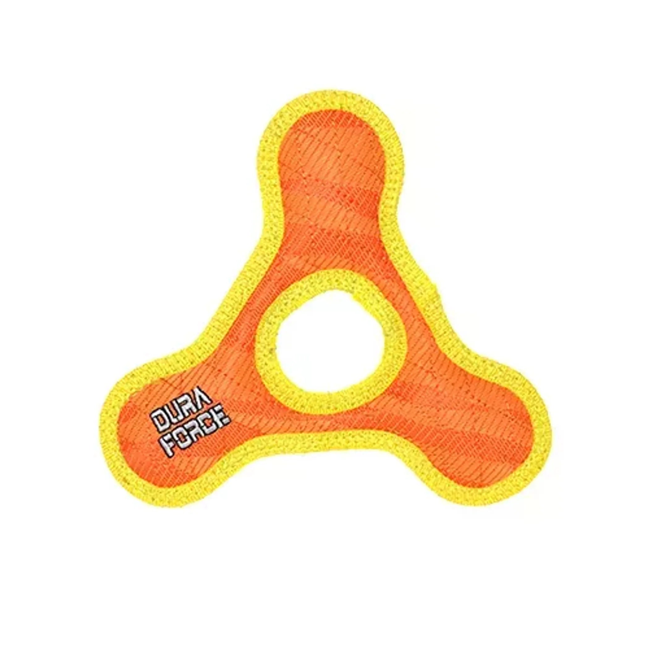 VIP Products DuraForce Jr Triangle Ring Tiger Dog Toy, durable chew toy for dogs, made by Brandywines Time, colorful rubber design