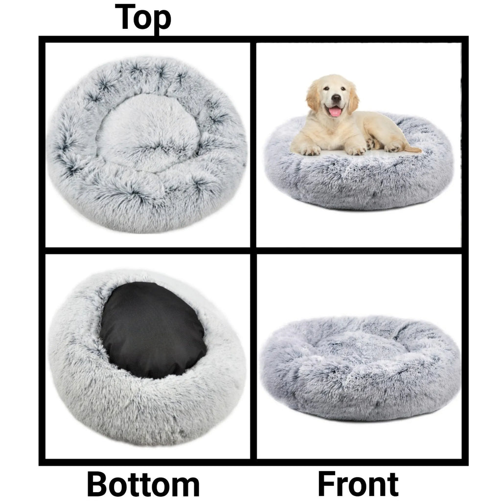 Soft plush dog bed by Mr. Peanut's OrthoPlush, featuring cushioned sides and cozy interior for comfortable pet rest