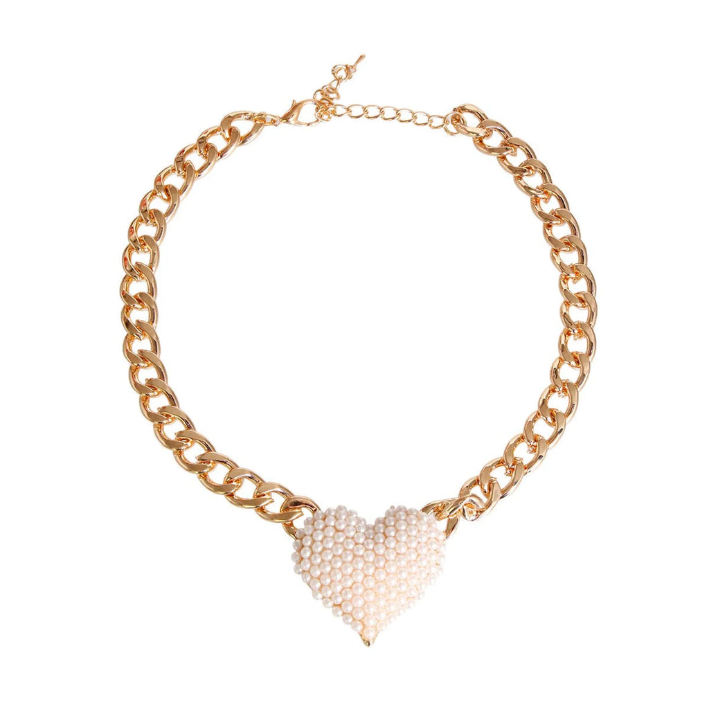 Rhinestone heart pet necklace for dogs and cats by Bark Fifth Avenue, featuring a sparkling heart charm on a stylish collar.
