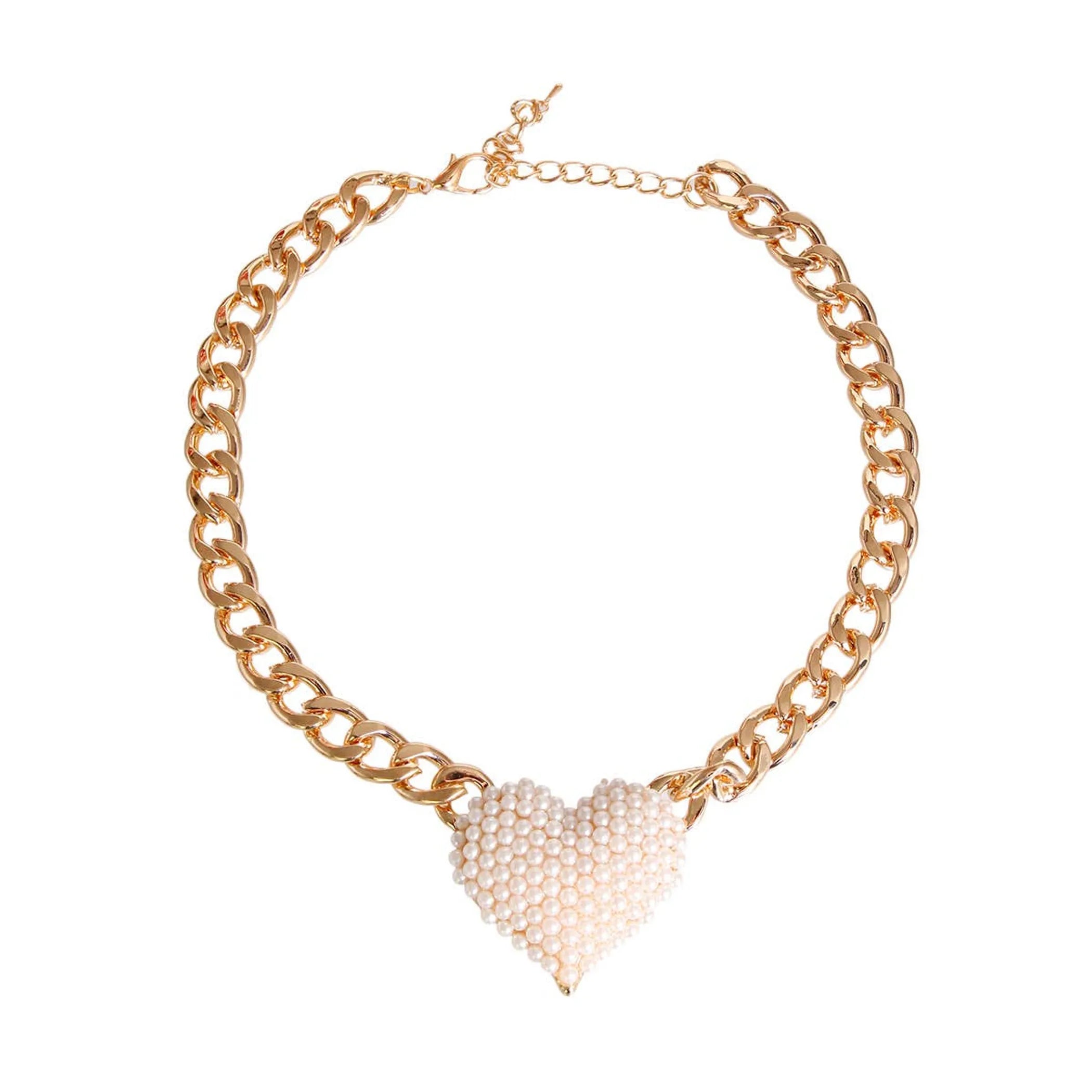 Rhinestone heart pet necklace for dogs and cats by Bark Fifth Avenue, featuring a sparkling heart charm on a stylish collar.