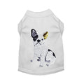 Dog wearing Bark Fifth Avenue Frenchie Sequin Tee, stylish pet clothing for dogs, with shiny sequin details and comfortable fit.