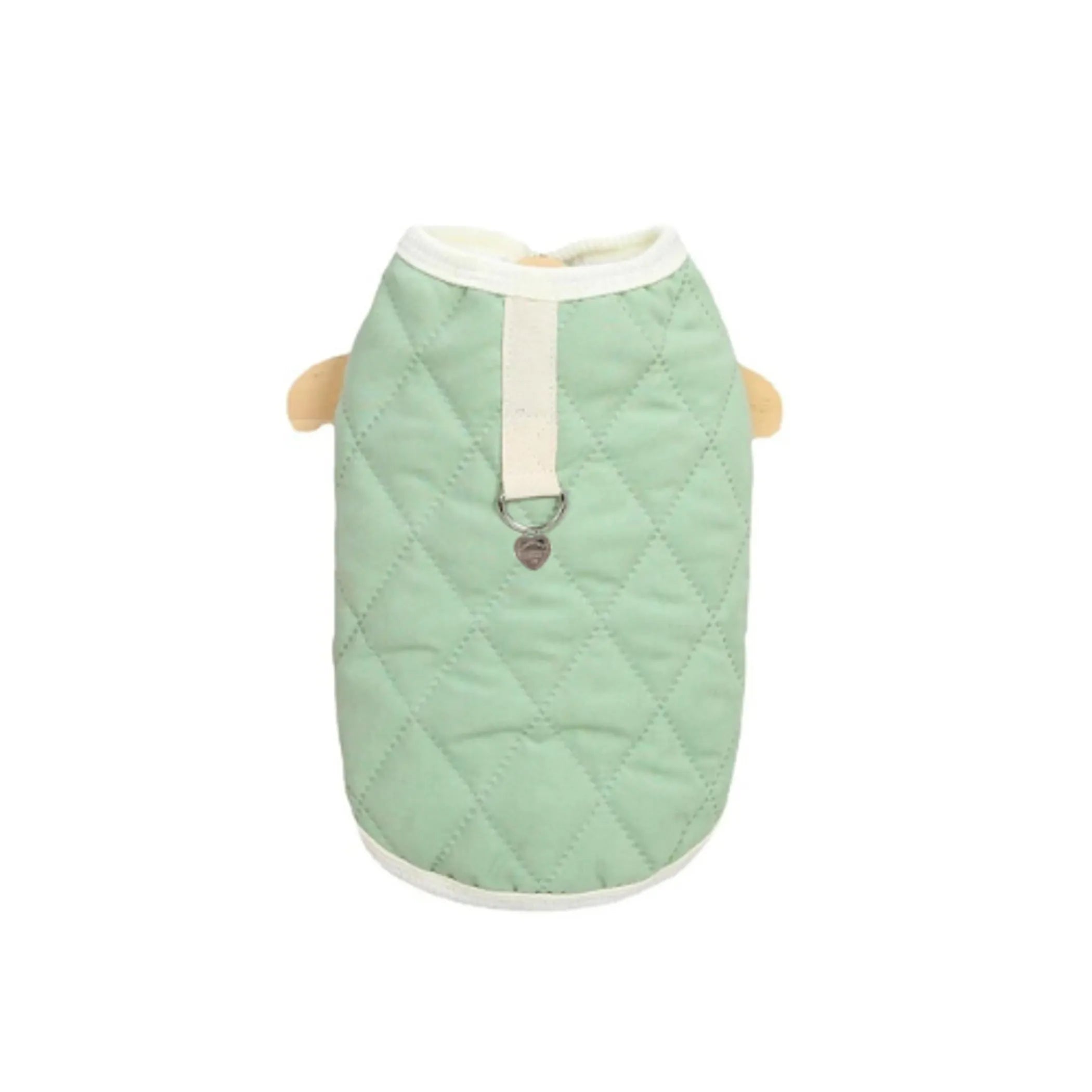 Dog wearing Bark Fifth Avenue Quilted Sniffany Puff Vest, stylish dog coat with quilted design for warmth and comfort.
