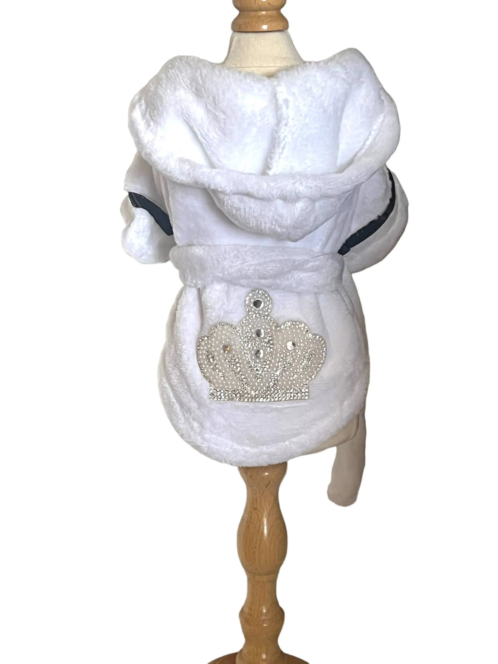 Bark Fifth Avenue My Plush Spa Robe for dogs, soft grooming robe with hood, made for drying and pampering pets.