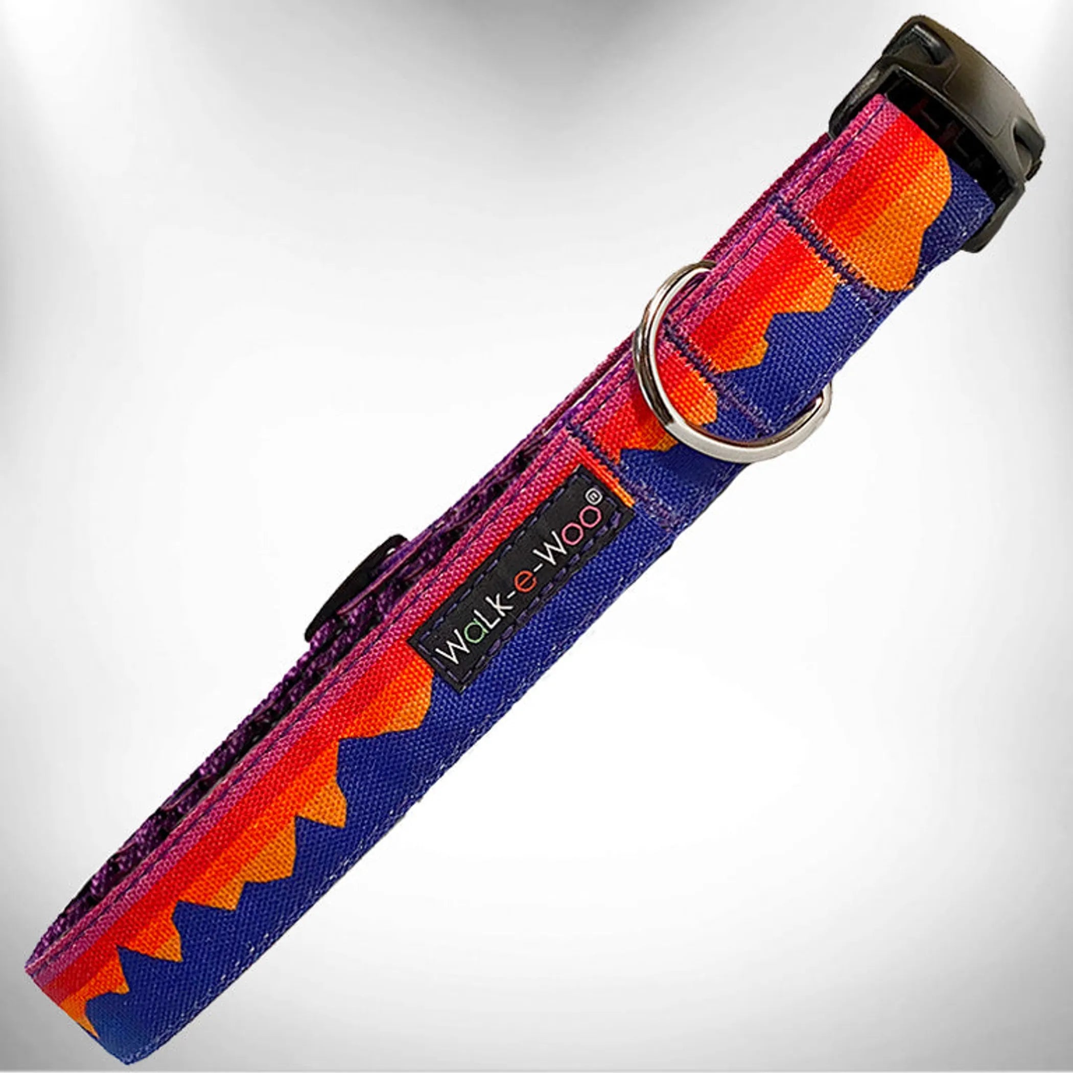 Walk-e-Woo mountain dog collar with durable nylon strap and metal buckle, designed for large, strong dogs.