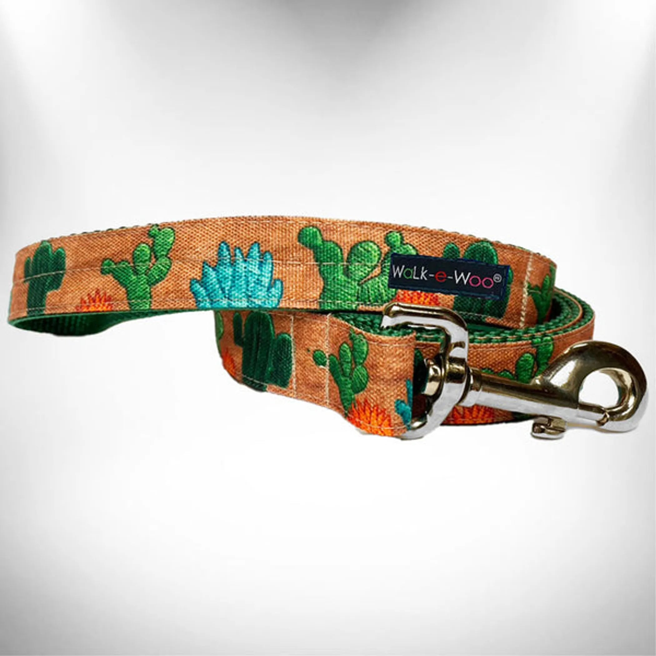 Walk-e-Woo Nature-Lover dog collar featuring a colorful floral pattern on durable material.