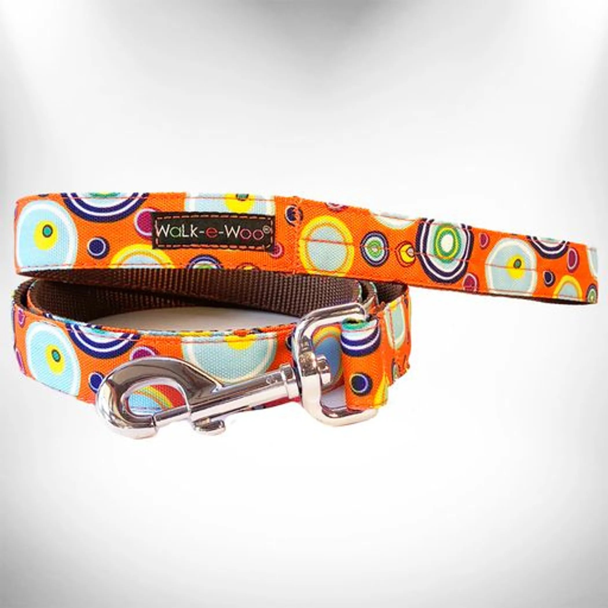Walk-e-Woo Martini Dog Leads in black with metal clip, coiled design for secure and stylish dog walking.